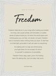 Freedom Word of Intention Framed print 21x29.7 cm / 8x12" White frame Linen paper