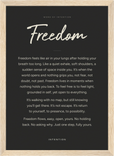 Freedom Word of Intention Framed print 21x29.7 cm / 8x12" Wood frame Carbon paper