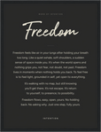 Freedom Word of Intention Framed print 30x40 cm / 12x16″ Black frame Carbon paper