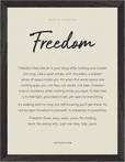 Freedom Word of Intention Framed print 30x40 cm / 12x16″ Black frame Linen paper