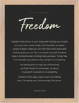 Freedom Word of Intention Framed print 30x40 cm / 12x16″ Wood frame Carbon paper
