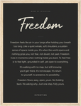 Freedom Word of Intention Framed print 30x40 cm / 12x16″ Wood frame Carbon paper