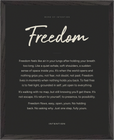 Freedom Word of Intention Framed print 40x50 cm / 16x20″ Black frame Carbon paper