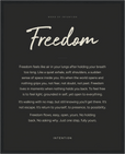 Freedom Word of Intention Framed print 40x50 cm / 16x20″ Black frame Carbon paper