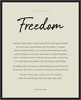 Freedom Word of Intention Framed print 40x50 cm / 16x20″ Black frame Linen paper