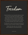 Freedom Word of Intention Framed print 40x50 cm / 16x20″ Dark wood frame Carbon paper