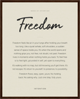 Freedom Word of Intention Framed print 40x50 cm / 16x20″ Dark wood frame Linen paper