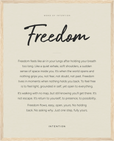 Freedom Word of Intention Framed print 40x50 cm / 16x20″ Wood frame Linen paper