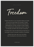 Freedom Word of Intention Framed print 50x70 cm / 20x28″ White frame Carbon paper