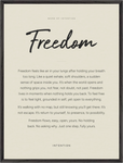 Freedom Word of Intention Framed print 60x80 cm / 24x32″ Black frame Linen paper