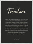Freedom Word of Intention Framed print 60x80 cm / 24x32″ White frame Carbon paper