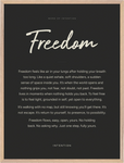 Freedom Word of Intention Framed print 60x80 cm / 24x32″ Wood frame Carbon paper