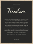 Freedom Word of Intention Framed print 60x80 cm / 24x32″ Wood frame Carbon paper