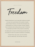 Freedom Word of Intention Framed print 60x80 cm / 24x32″ Wood frame Linen paper