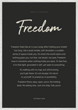 Freedom Word of Intention Framed print 70x100 cm / 28x40″ White frame Carbon paper