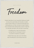 Freedom Word of Intention Framed print 70x100 cm / 28x40″ White frame Linen paper