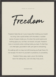 Freedom Word of Intention Framed print A1 (59.4 x 84.1  cm) Black frame Linen paper