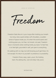 Freedom Word of Intention Framed print A1 (59.4 x 84.1  cm) Dark wood frame Linen paper