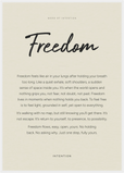 Freedom Word of Intention Framed print A1 (59.4 x 84.1  cm) White frame Linen paper