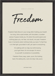 Freedom Word of Intention Framed print A2 (42 x 59.4  cm) Black frame Linen paper