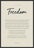 Freedom Word of Intention Framed print A2 (42 x 59.4  cm) Black frame Linen paper
