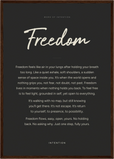 Freedom Word of Intention Framed print A2 (42 x 59.4  cm) Dark wood frame Carbon paper