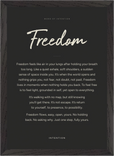 Freedom Word of Intention Framed print A3 (29.7 x 42  cm) Black frame Carbon paper