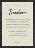 Freedom Word of Intention Framed print A3 (29.7 x 42  cm) Black frame Linen paper