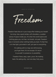 Freedom Word of Intention Framed print A3 (29.7 x 42  cm) White frame Carbon paper