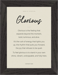 Glorious Word of Intention Framed print 13x18 cm / 5x7″ Black frame Linen paper