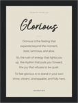 Glorious Word of Intention Framed print 13x18 cm / 5x7″ Black frame Linen paper