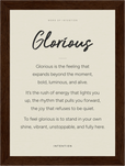 Glorious Word of Intention Framed print 13x18 cm / 5x7″ Dark wood frame Linen paper