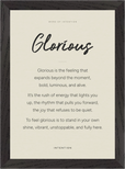 Glorious Word of Intention Framed print 21x29.7 cm / 8x12" Black frame Linen paper