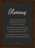 Glorious Word of Intention Framed print 21x29.7 cm / 8x12" Dark wood frame Carbon paper