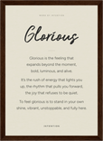 Glorious Word of Intention Framed print 21x29.7 cm / 8x12" Dark wood frame Linen paper