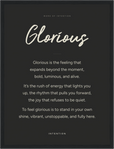 Glorious Word of Intention Framed print 30x40 cm / 12x16″ Black frame Carbon paper