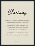 Glorious Word of Intention Framed print 30x40 cm / 12x16″ Black frame Linen paper