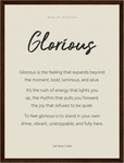 Glorious Word of Intention Framed print 30x40 cm / 12x16″ Dark wood frame Linen paper