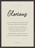 Glorious Word of Intention Framed print 50x70 cm / 20x28″ Black frame Linen paper
