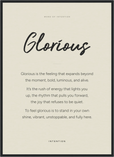 Glorious Word of Intention Framed print 50x70 cm / 20x28″ Black frame Linen paper
