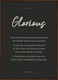 Glorious Word of Intention Framed print 50x70 cm / 20x28″ Dark wood frame Carbon paper