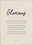 Glorious Word of Intention Framed print 50x70 cm / 20x28″ Wood frame Linen paper
