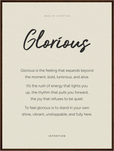 Glorious Word of Intention Framed print 60x80 cm / 24x32″ Dark wood frame Linen paper