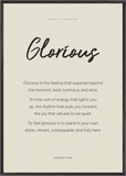 Glorious Word of Intention Framed print 70x100 cm / 28x40″ Black frame Linen paper