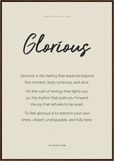 Glorious Word of Intention Framed print 70x100 cm / 28x40″ Dark wood frame Linen paper