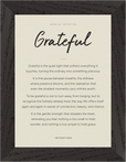 Grateful Word of Intention Framed print 13x18 cm / 5x7″ Black frame Linen paper