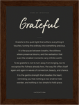 Grateful Word of Intention Framed print 13x18 cm / 5x7″ Dark wood frame Carbon paper