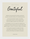 Grateful Word of Intention Framed print 13x18 cm / 5x7″ White frame Linen paper