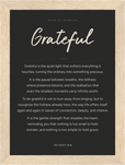 Grateful Word of Intention Framed print 13x18 cm / 5x7″ Wood frame Carbon paper