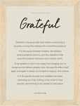 Grateful Word of Intention Framed print 13x18 cm / 5x7″ Wood frame Linen paper
